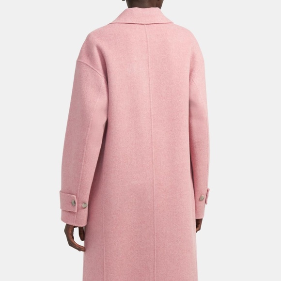 Pink One-Button Double-Face Wool-Cashmere Coat - Picture 3 of 7